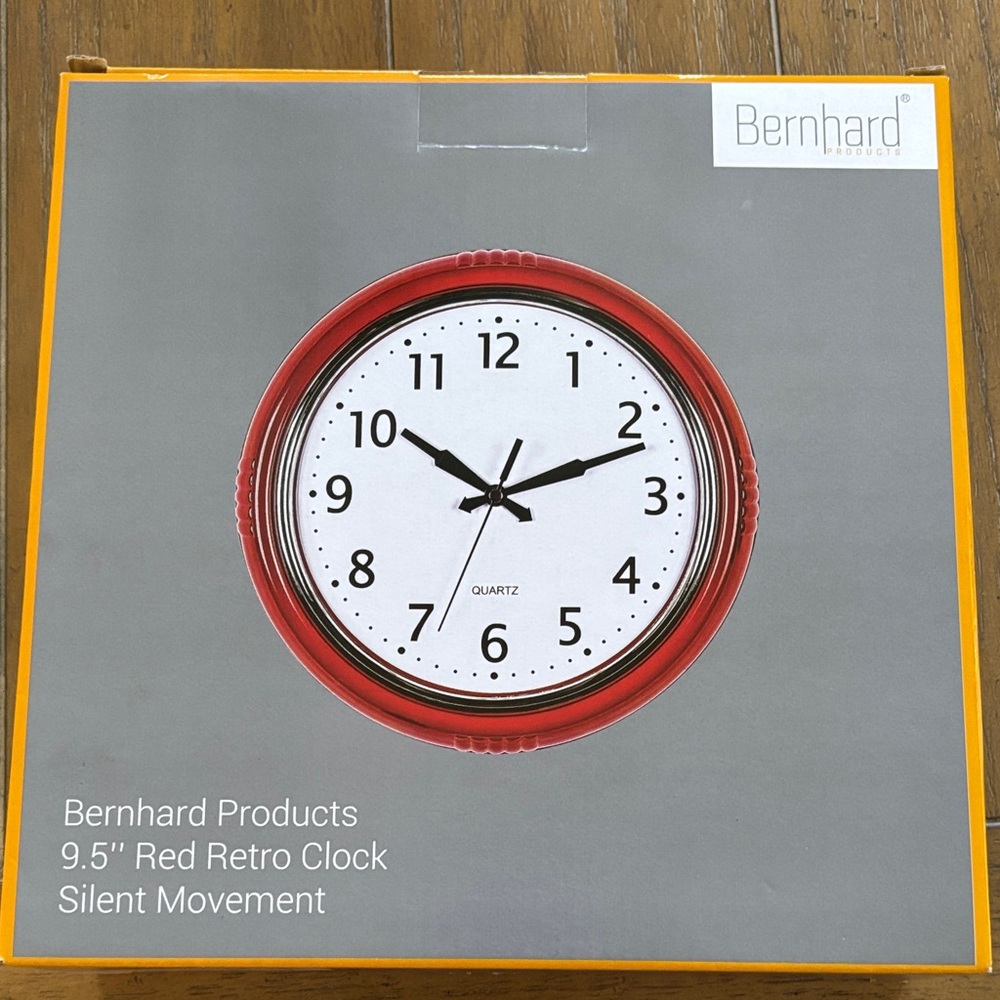 Red Vintage Style Wall Clock